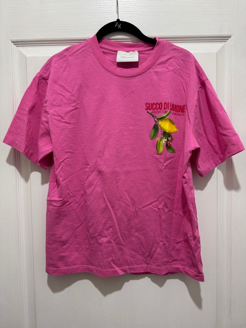 Zara Hot Pink Lemon Graphic Tee